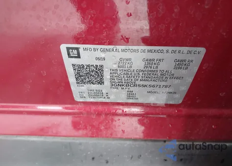 2019 Chevrolet Blazer z USA, uszkodzony, nr VIN 3GNKBCRS5KS671787